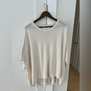 Peace Love World Cream Short Sleeve Top